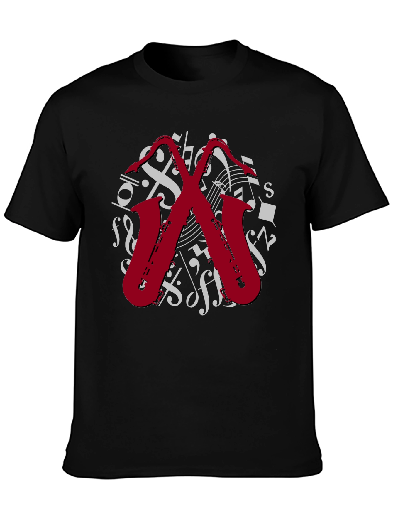 Saxophone Music Notes Graphic T-Shirt