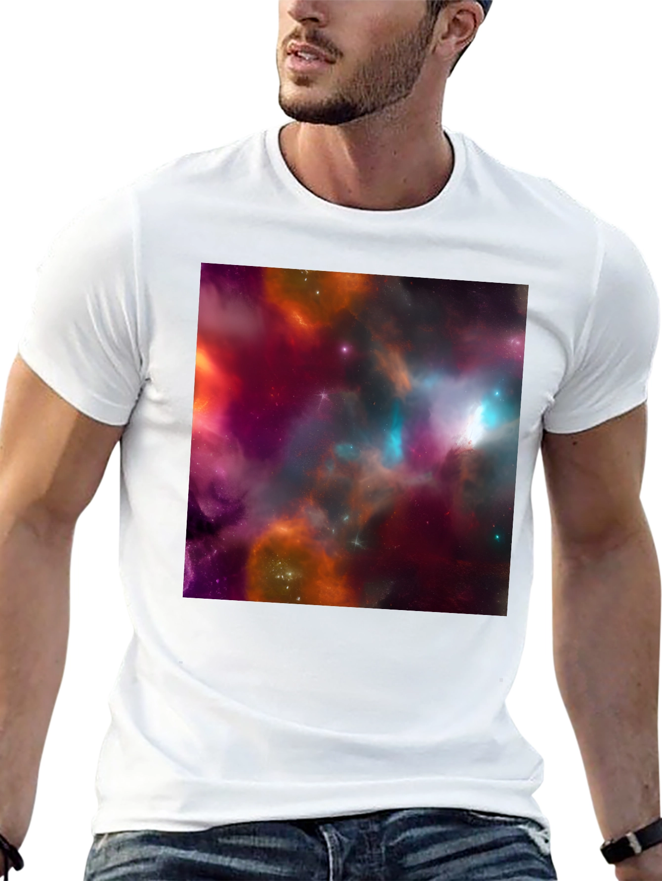 Galaxy Print Black T-Shirt - Bold Cosmic Style