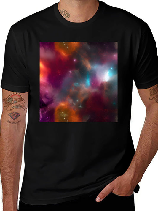 Galaxy Print Black T-Shirt - Bold Cosmic Style