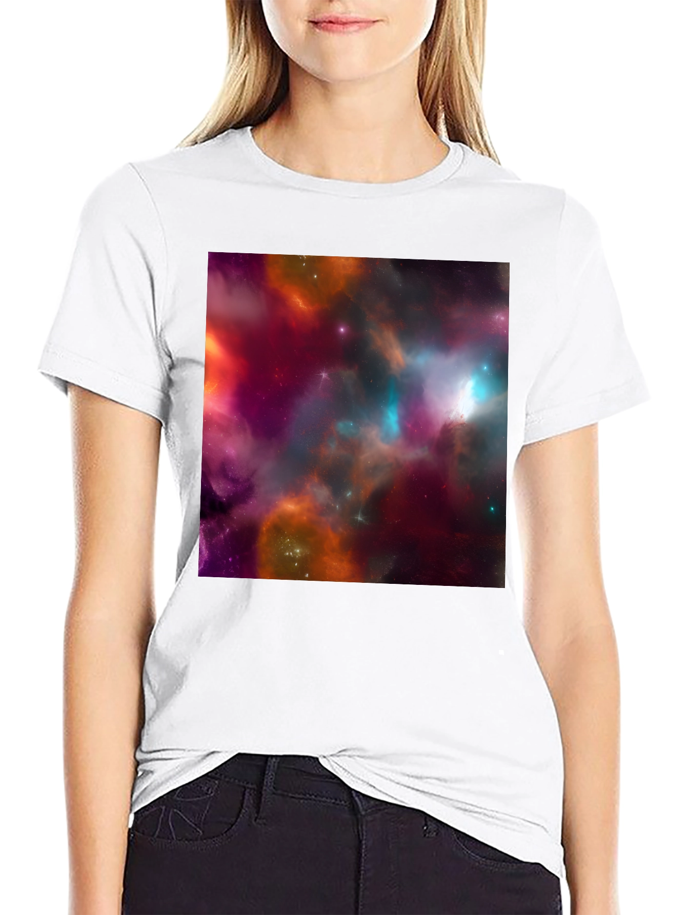 Galaxy Print Black T-Shirt - Bold Cosmic Style