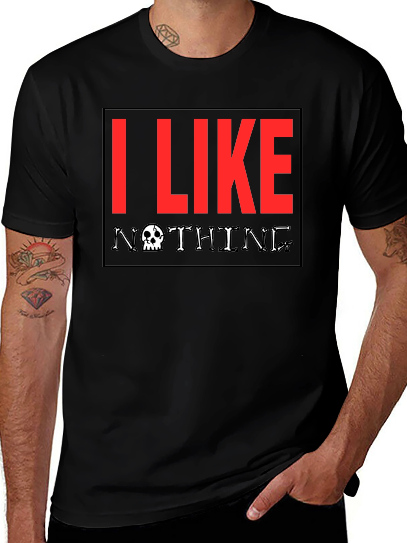 I Like Nothing Graphic Tee - Skull Design