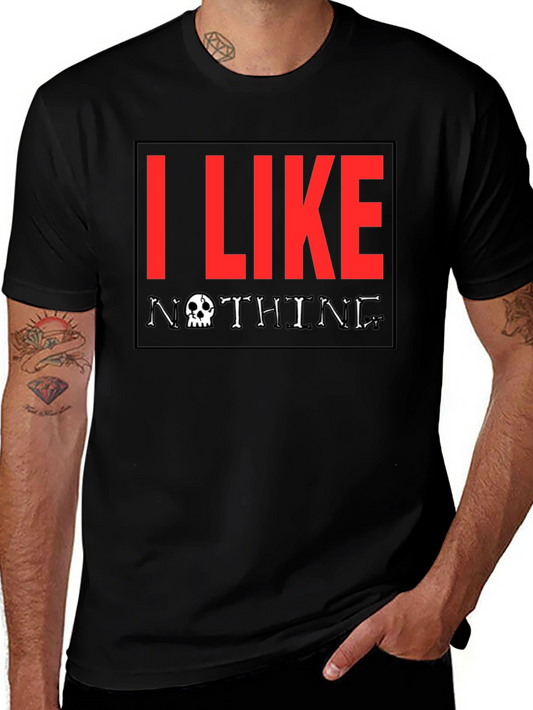 I Like Nothing Graphic Tee - Skull Design