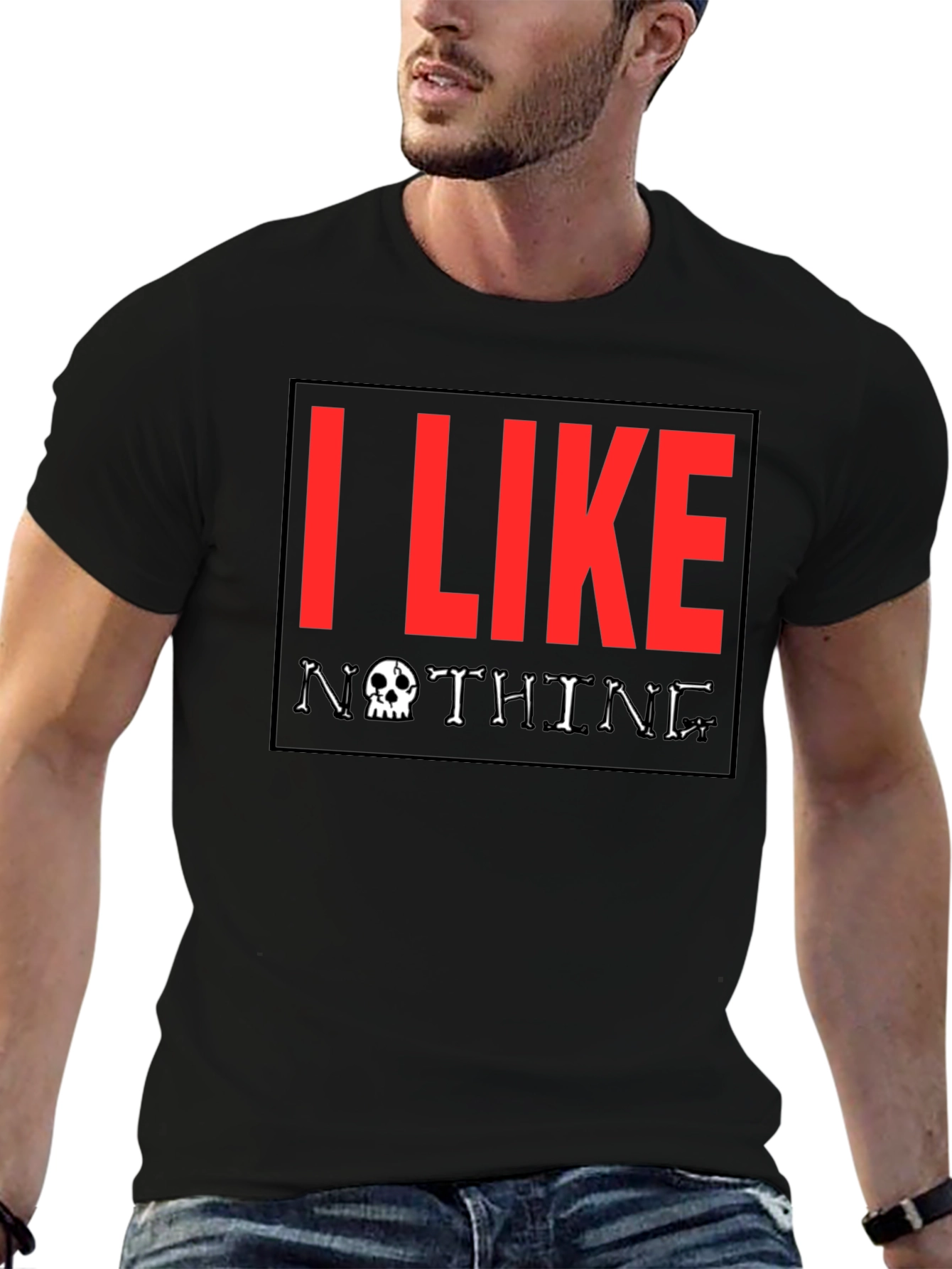 I Like Nothing Graphic Tee - Skull Design