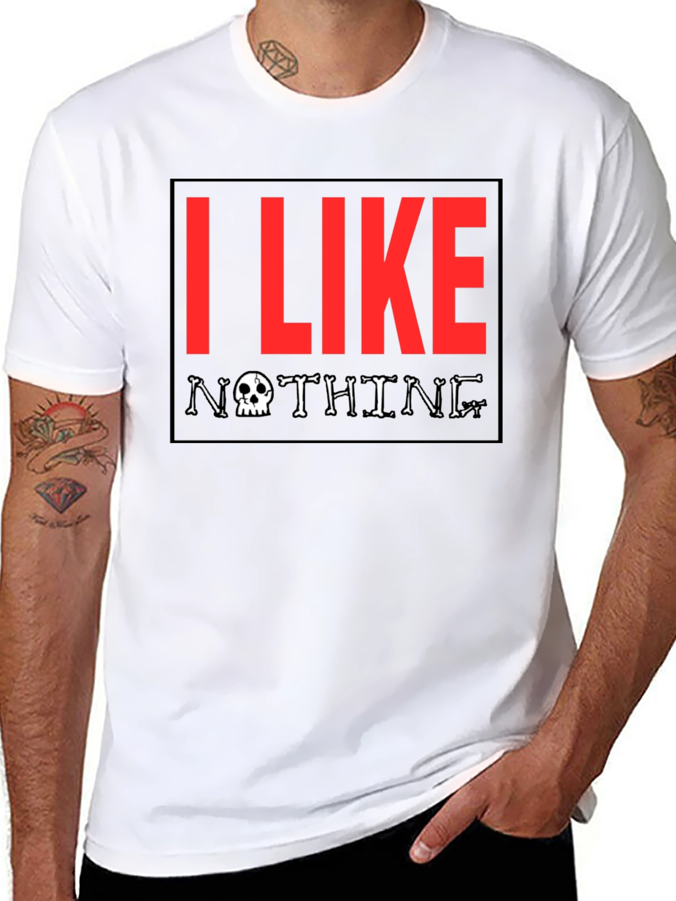 I Like Nothing Graphic Tee - Skull Design