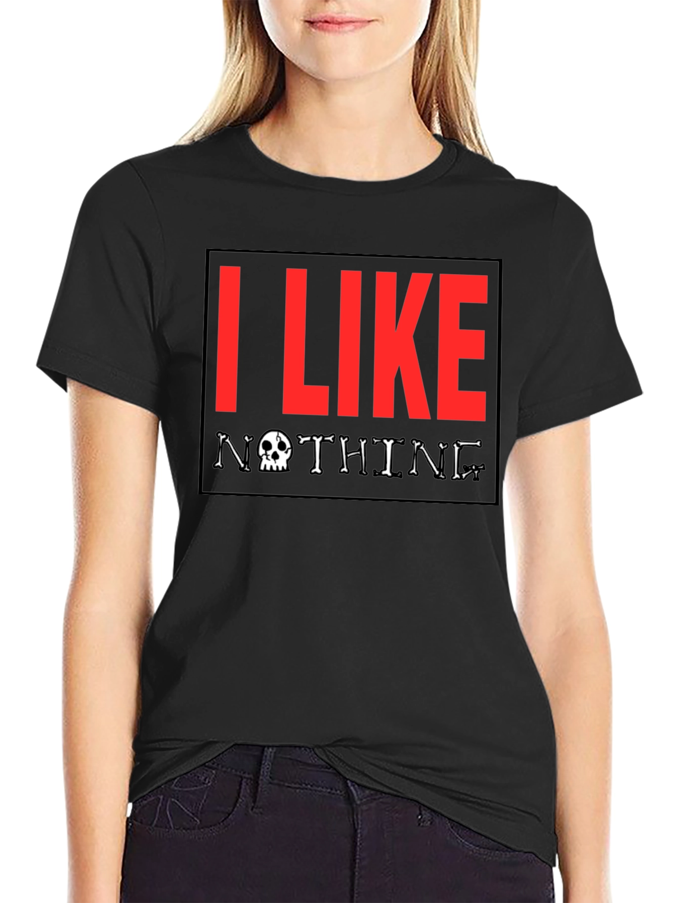 I Like Nothing Graphic Tee - Skull Design