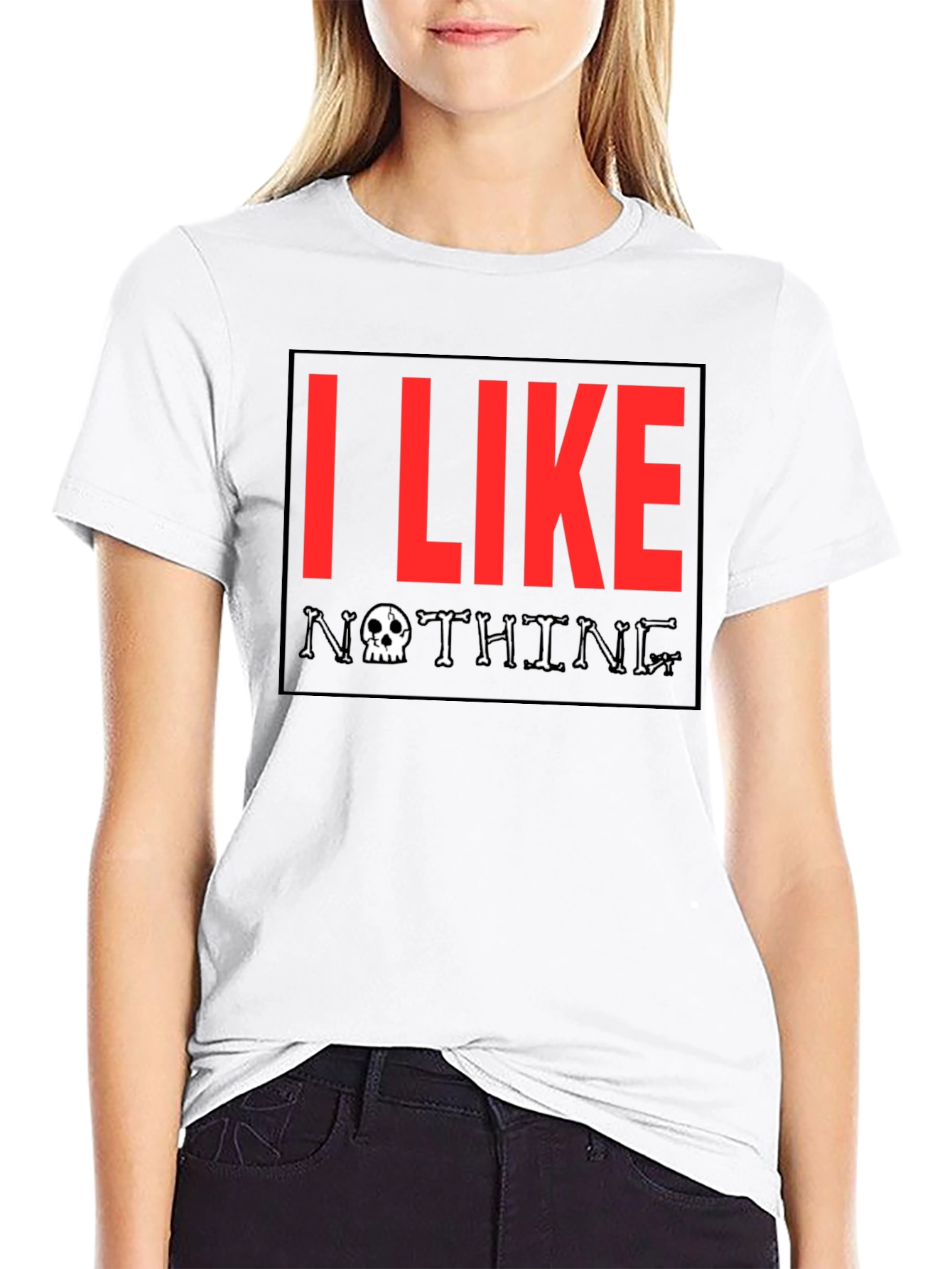 I Like Nothing Graphic Tee - Skull Design