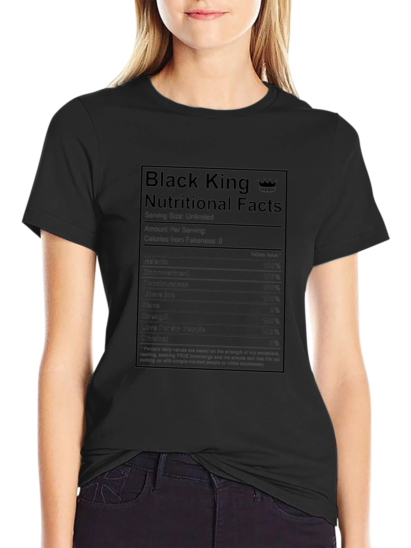 Black King Nutritional Facts T-Shirt