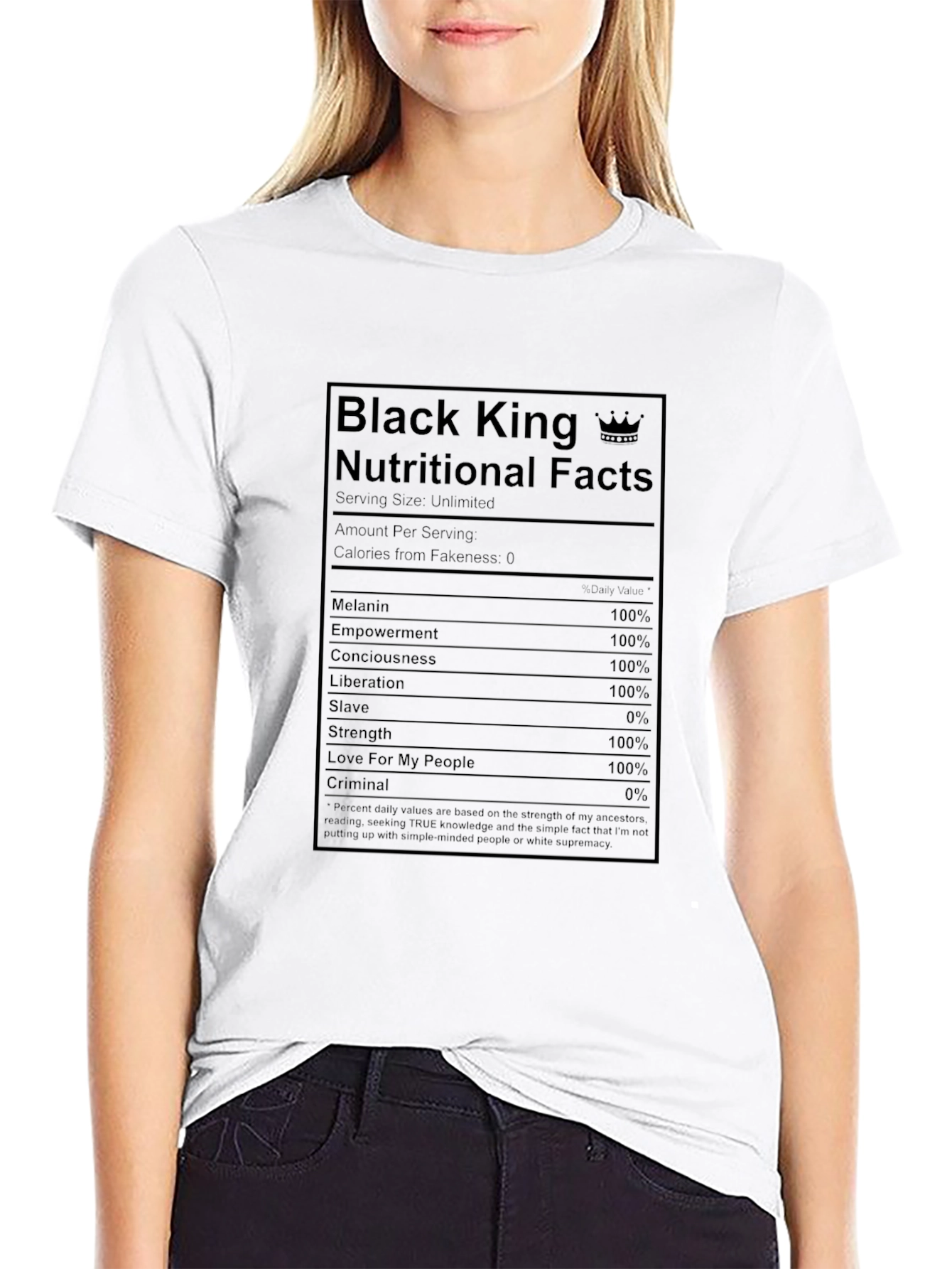 Black King Nutritional Facts T-Shirt
