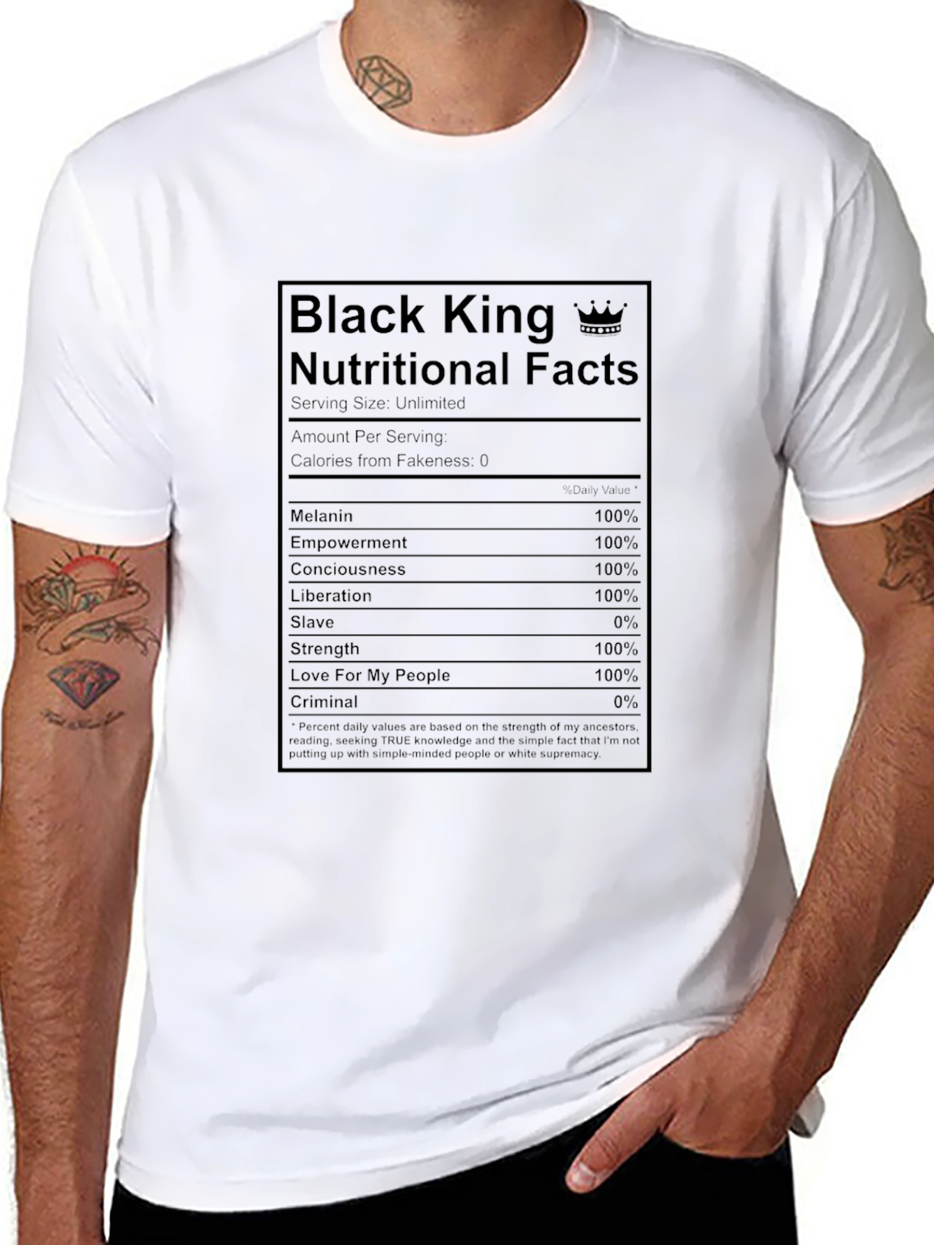 Black King Nutritional Facts T-Shirt