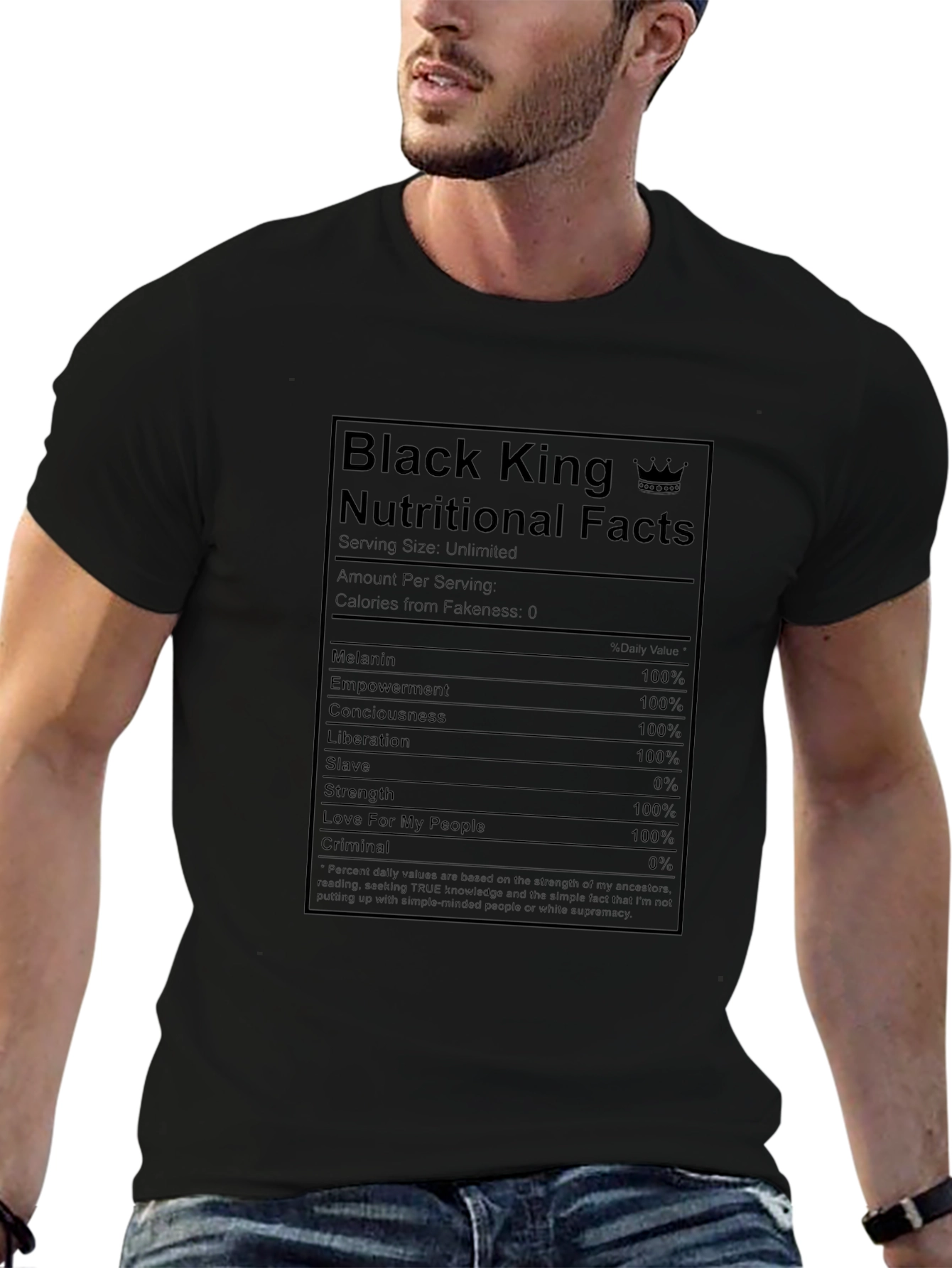 Black King Nutritional Facts T-Shirt