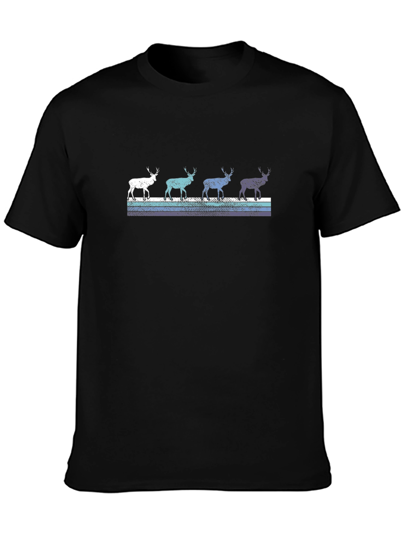 Retro Reindeer T-Shirt - Black