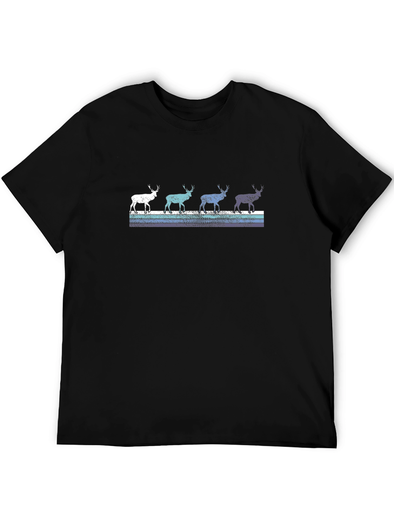 Retro Reindeer T-Shirt - Black