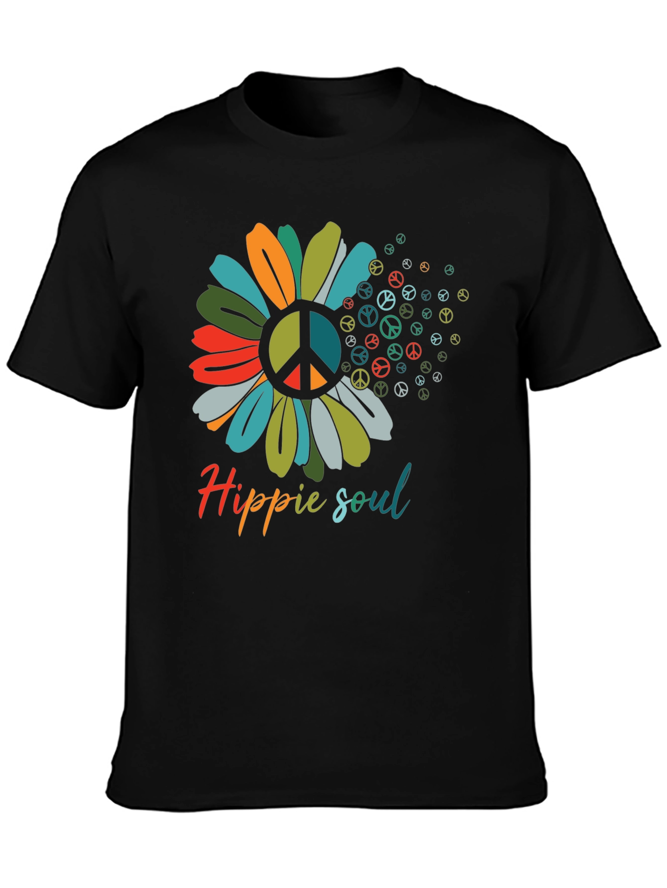 Hippie Soul Flower Peace Sign T-Shirt