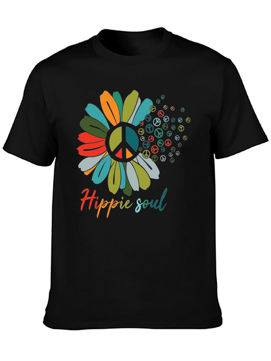 Hippie Soul Flower Peace Sign T-Shirt