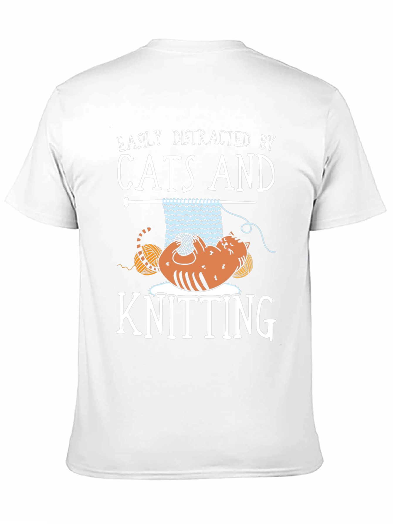 Easily Distracted By Cats and Knitting T-Shirt