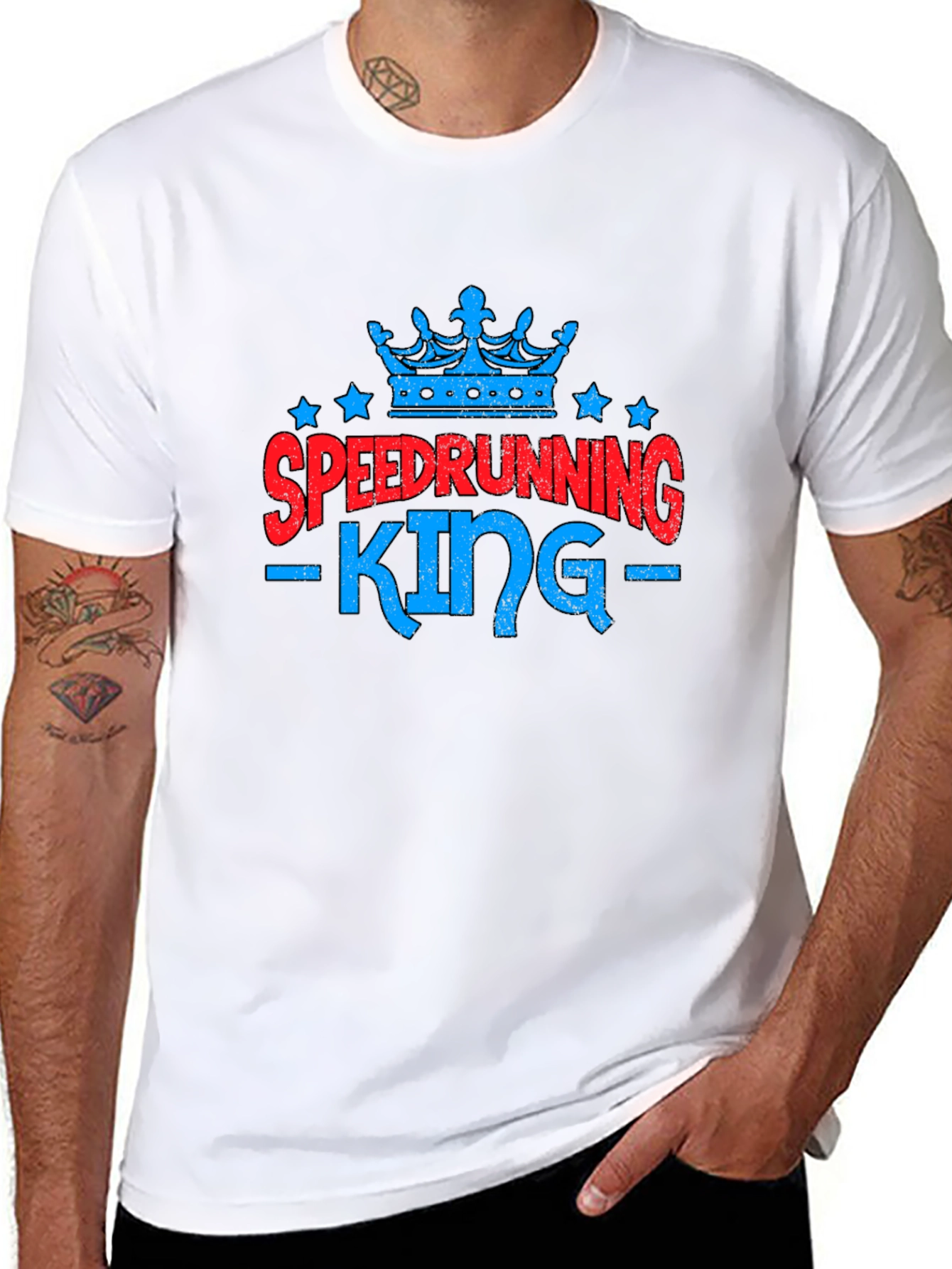 Speedrunning King Graphic Tee - Gamer Shirt
