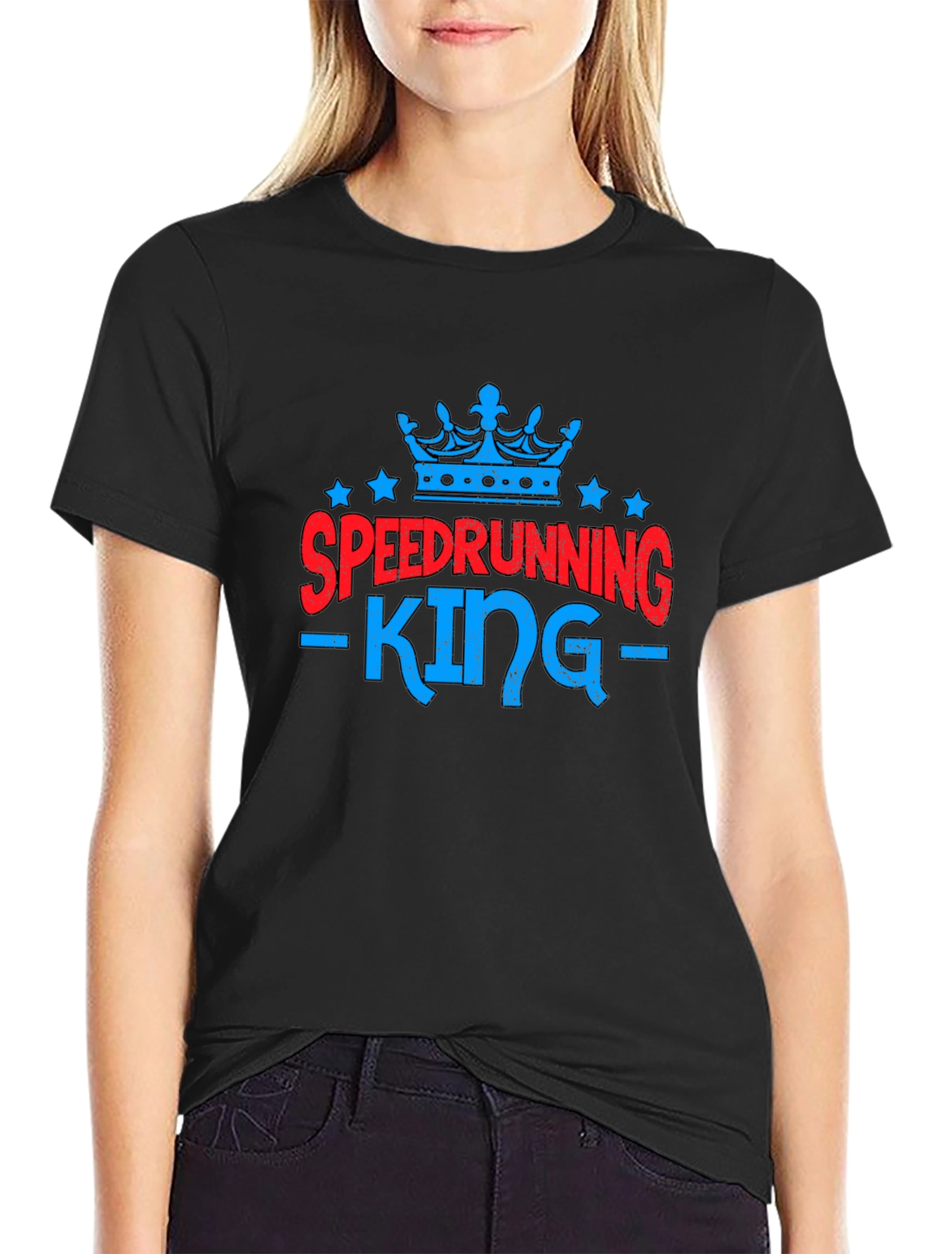 Speedrunning King Graphic Tee - Gamer Shirt