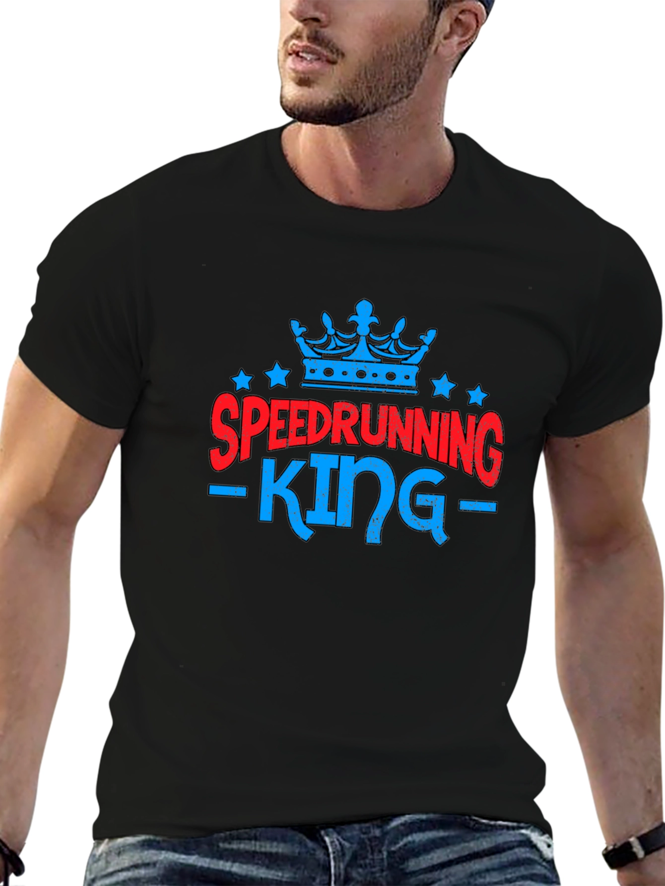Speedrunning King Graphic Tee - Gamer Shirt