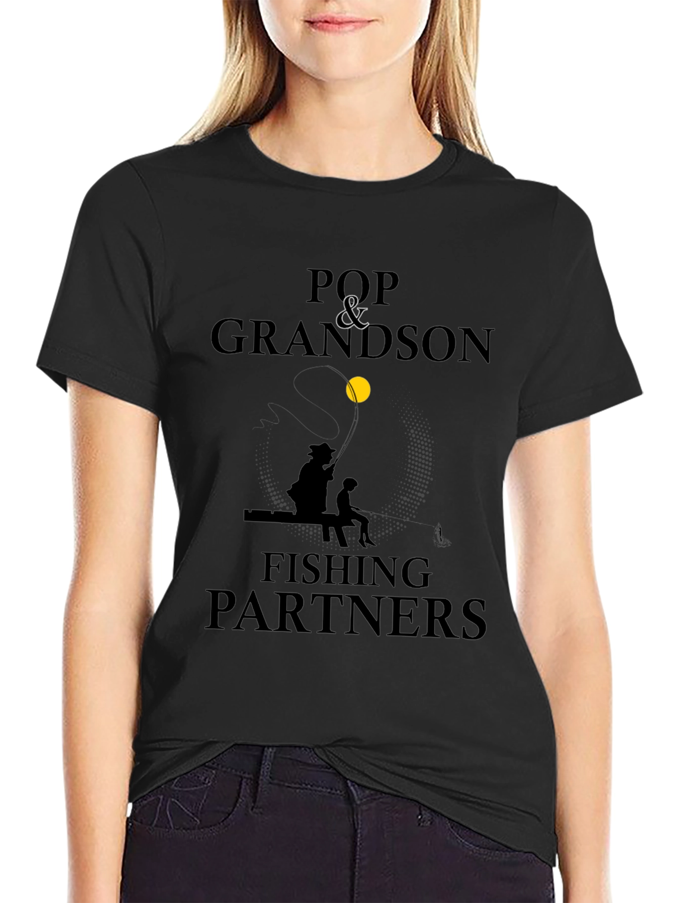 Pop & Grandson Fishing Partners Black T-Shirt