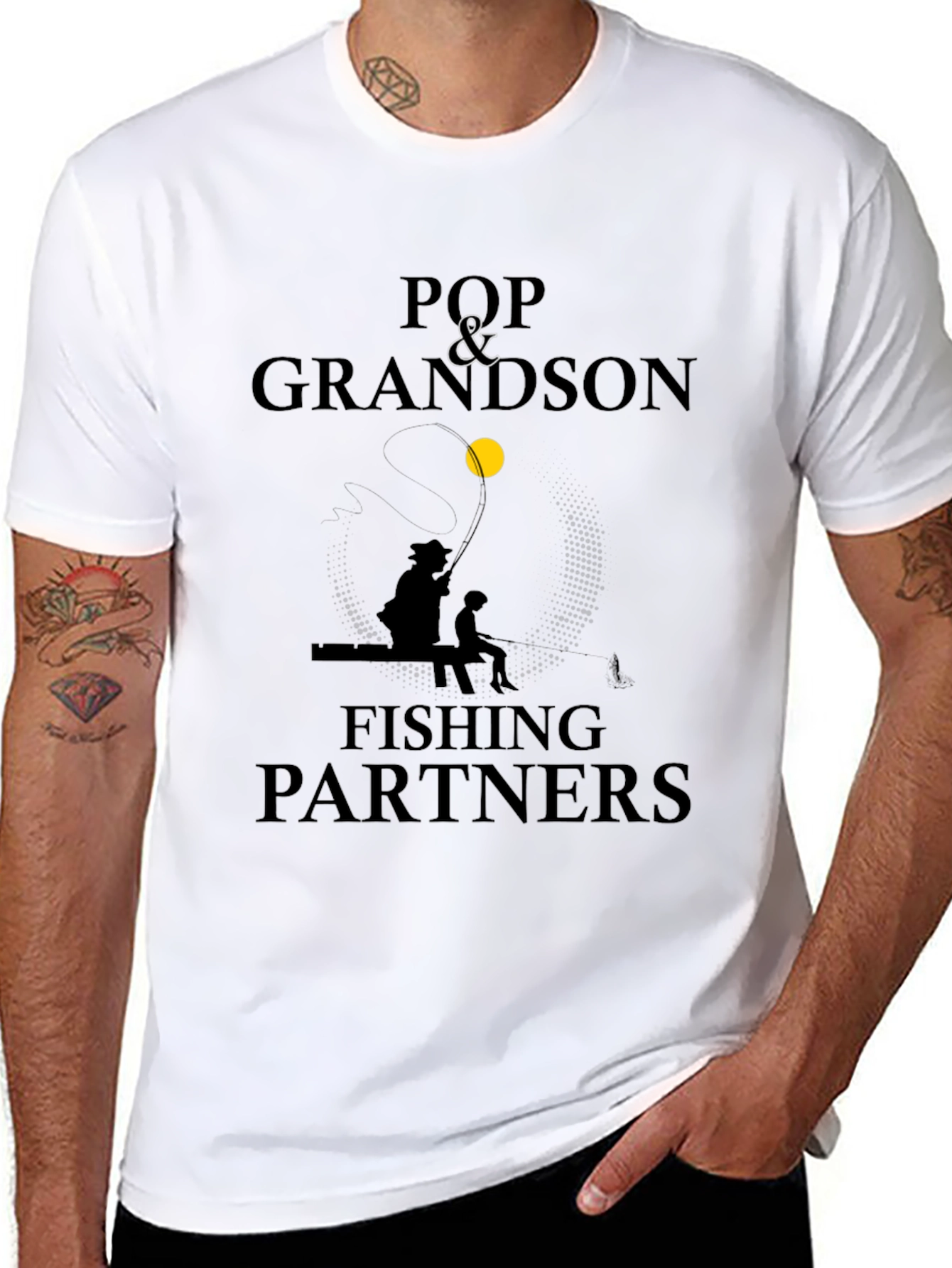 Pop & Grandson Fishing Partners Black T-Shirt