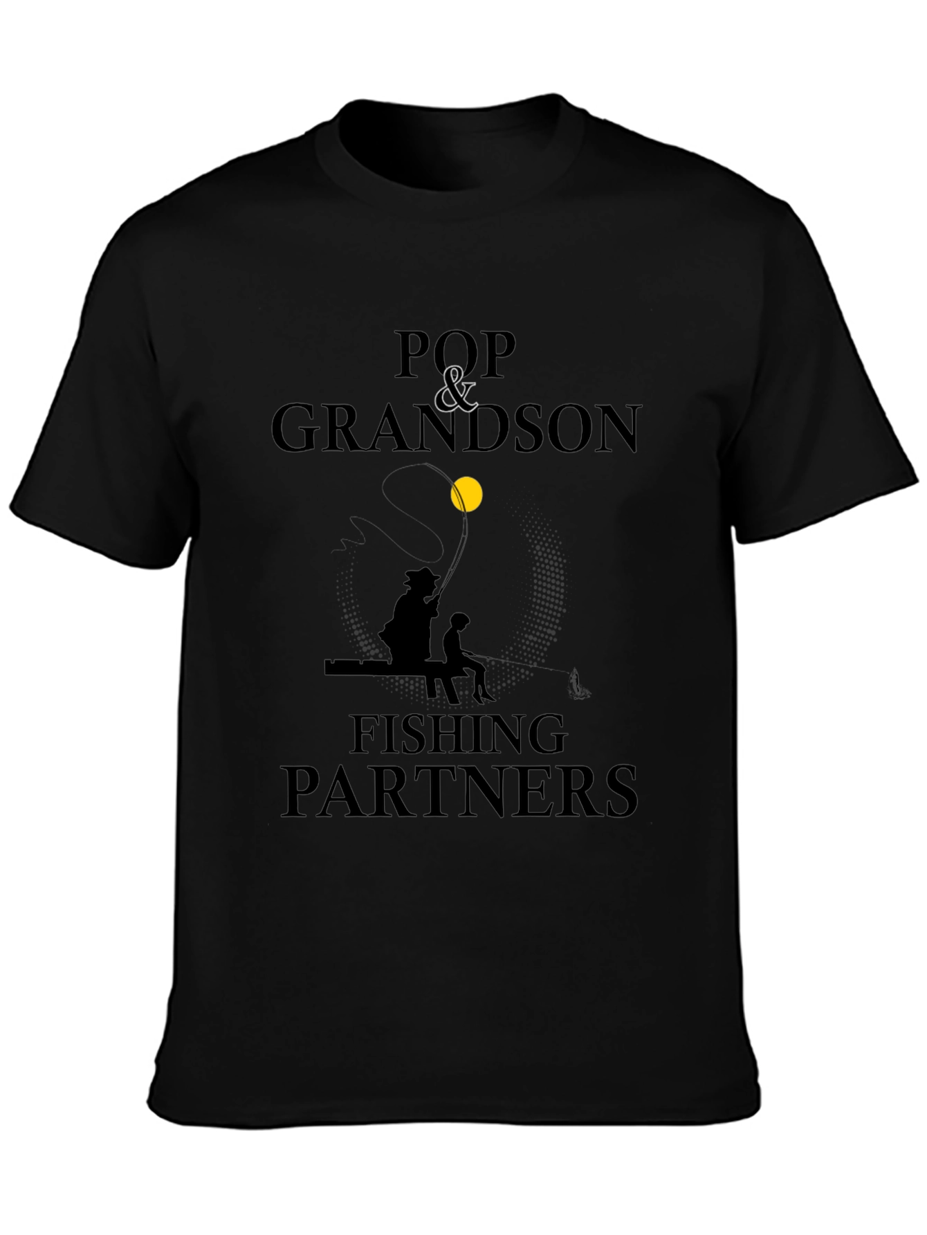 Pop & Grandson Fishing Partners Black T-Shirt