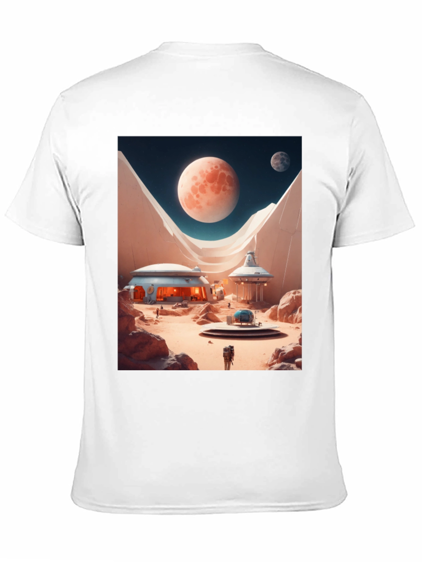 Sci-Fi Mars Landscape Graphic T-Shirt