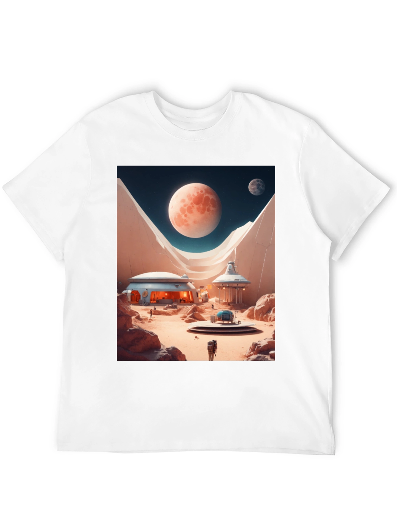Sci-Fi Mars Landscape Graphic T-Shirt