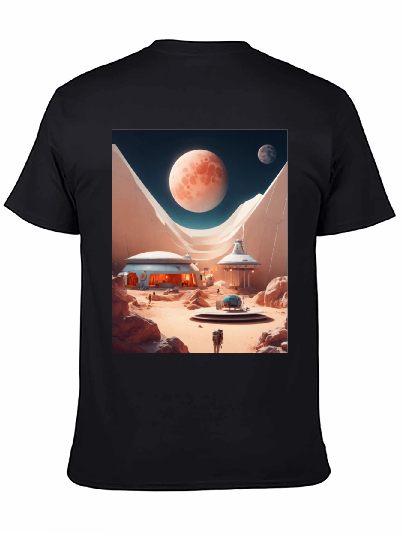 Sci-Fi Mars Landscape Graphic T-Shirt