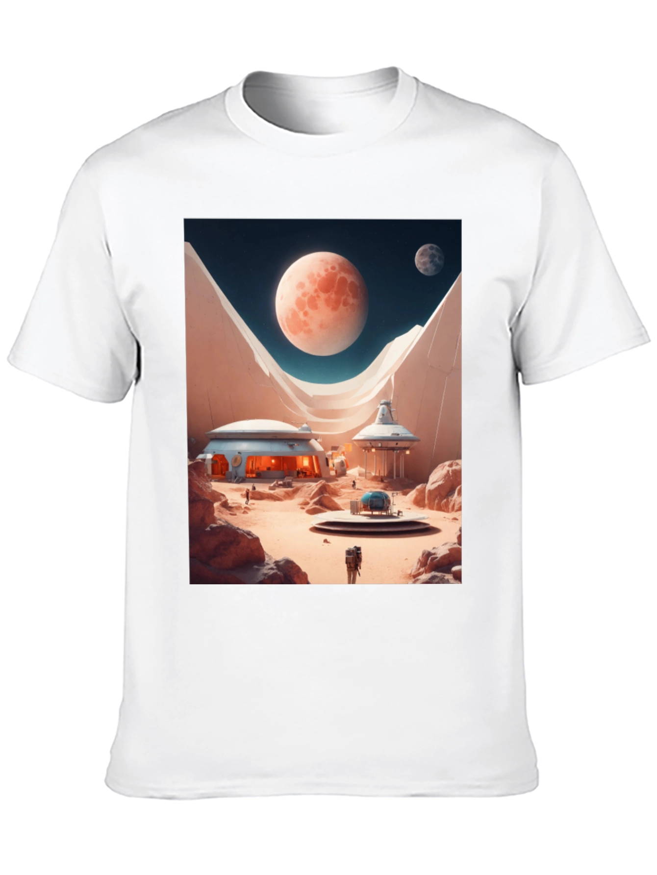 Sci-Fi Mars Landscape Graphic T-Shirt