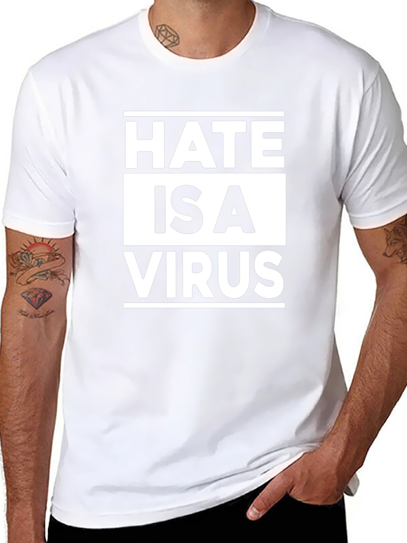Hate Is A Virus Black T-Shirt