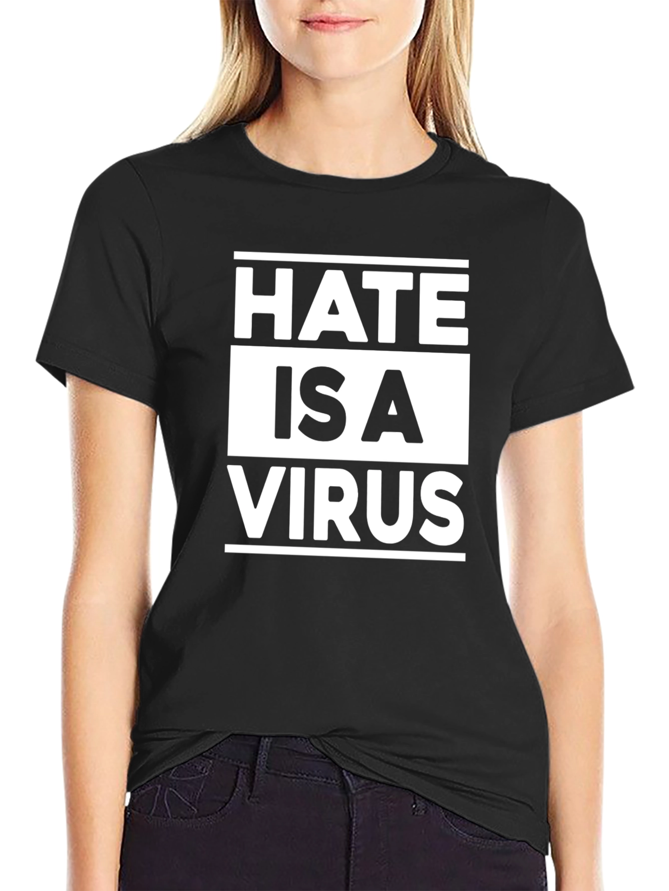Hate Is A Virus Black T-Shirt