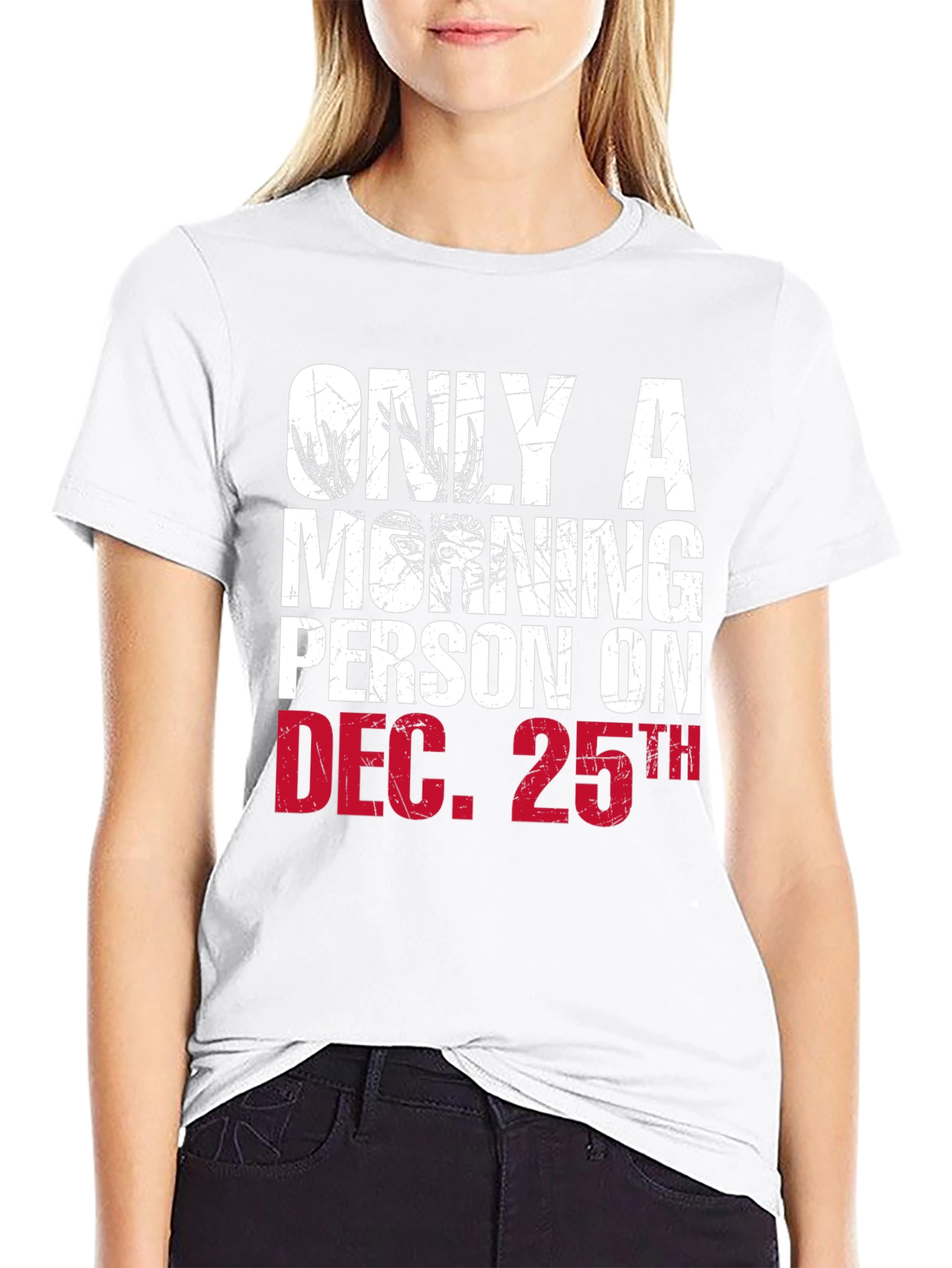 Funny Christmas Morning Person Deer T-Shirt