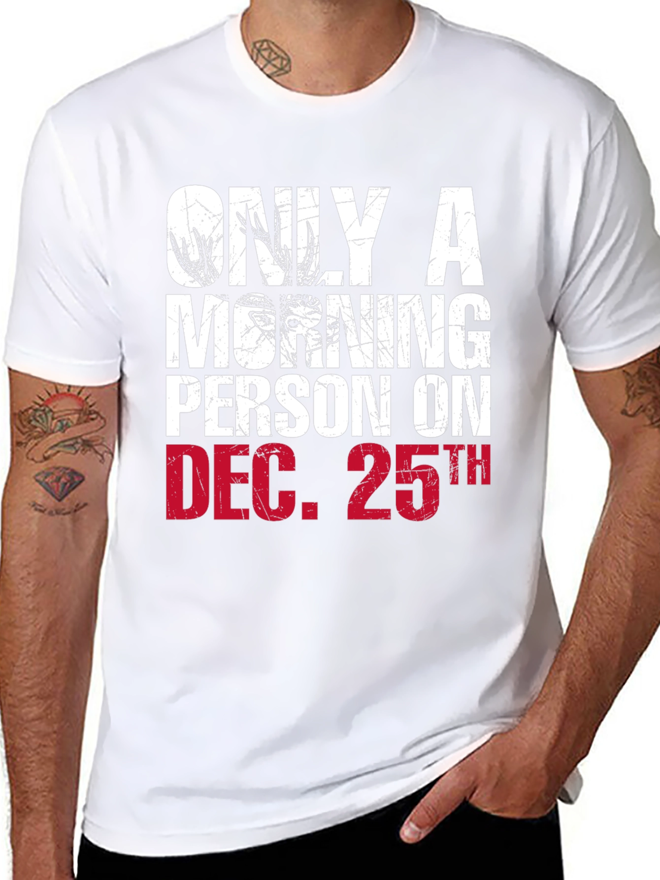 Funny Christmas Morning Person Deer T-Shirt