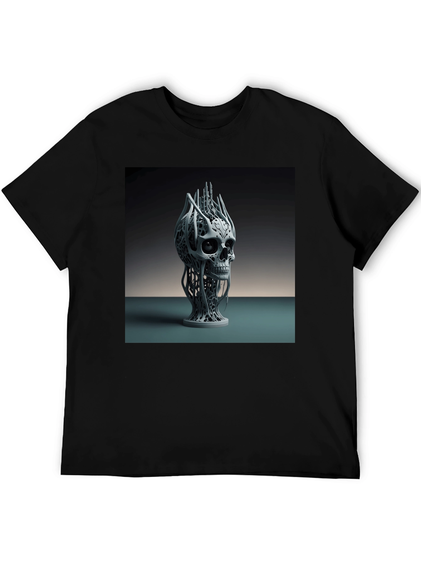 Abstract Skull Graphic Tee - Modern Art Design