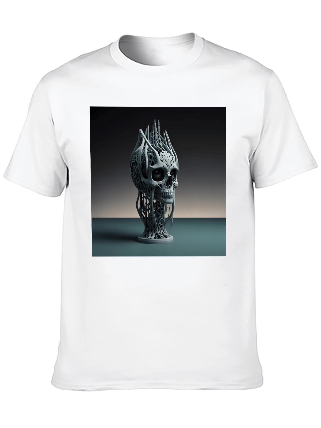 Abstract Skull Graphic Tee - Modern Art Design
