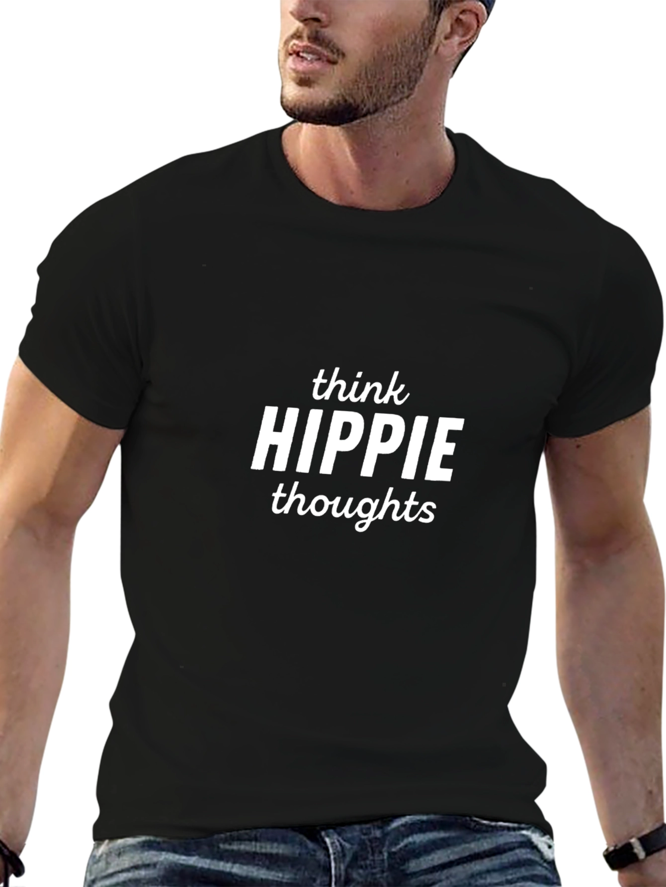 Think Hippie Thoughts Black T-Shirt