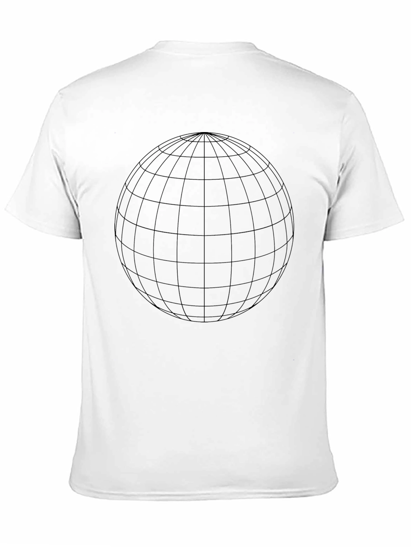 Geometric Globe Graphic Tee - Modern Black T-Shirt