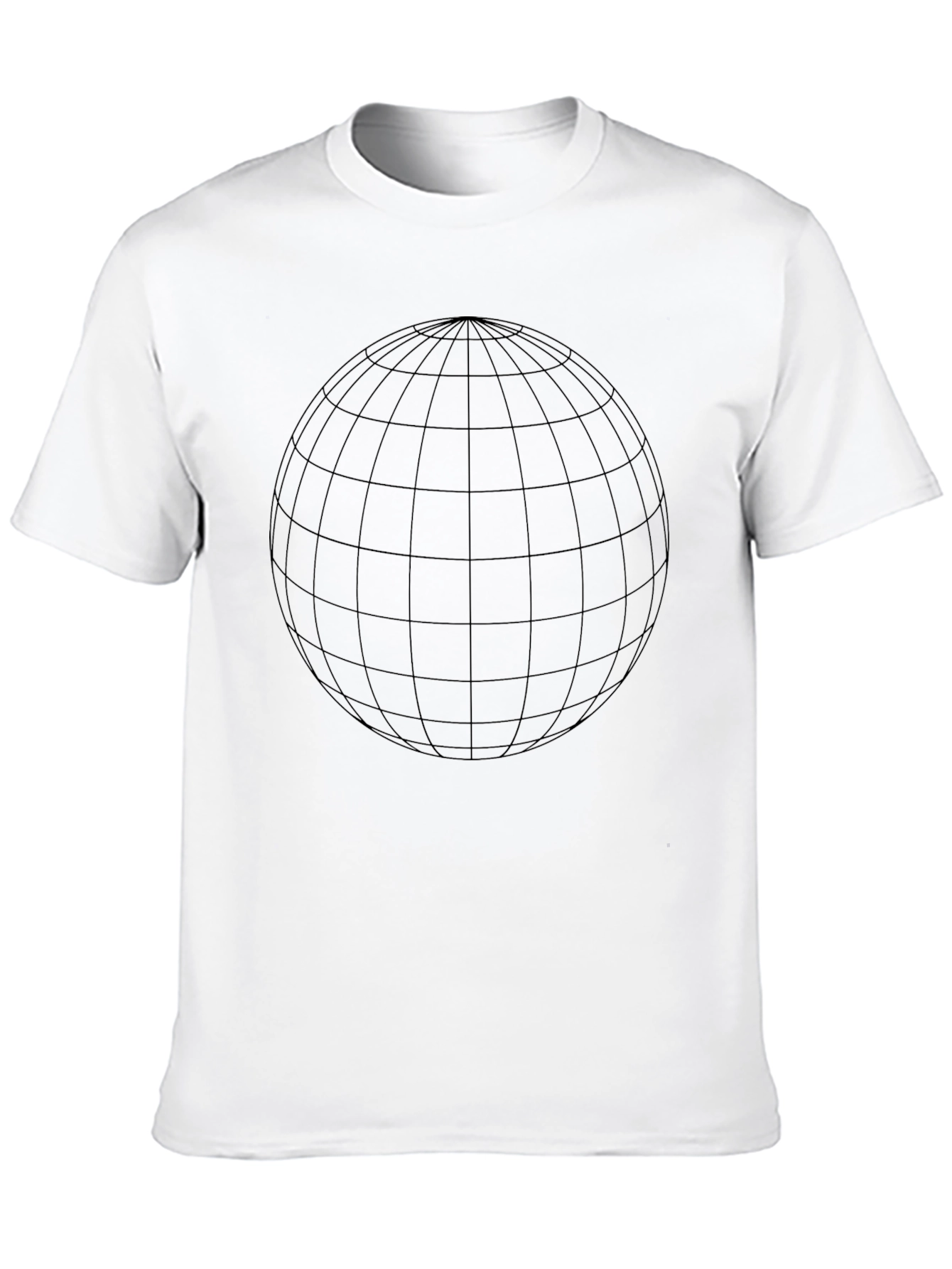 Geometric Globe Graphic Tee - Modern Black T-Shirt