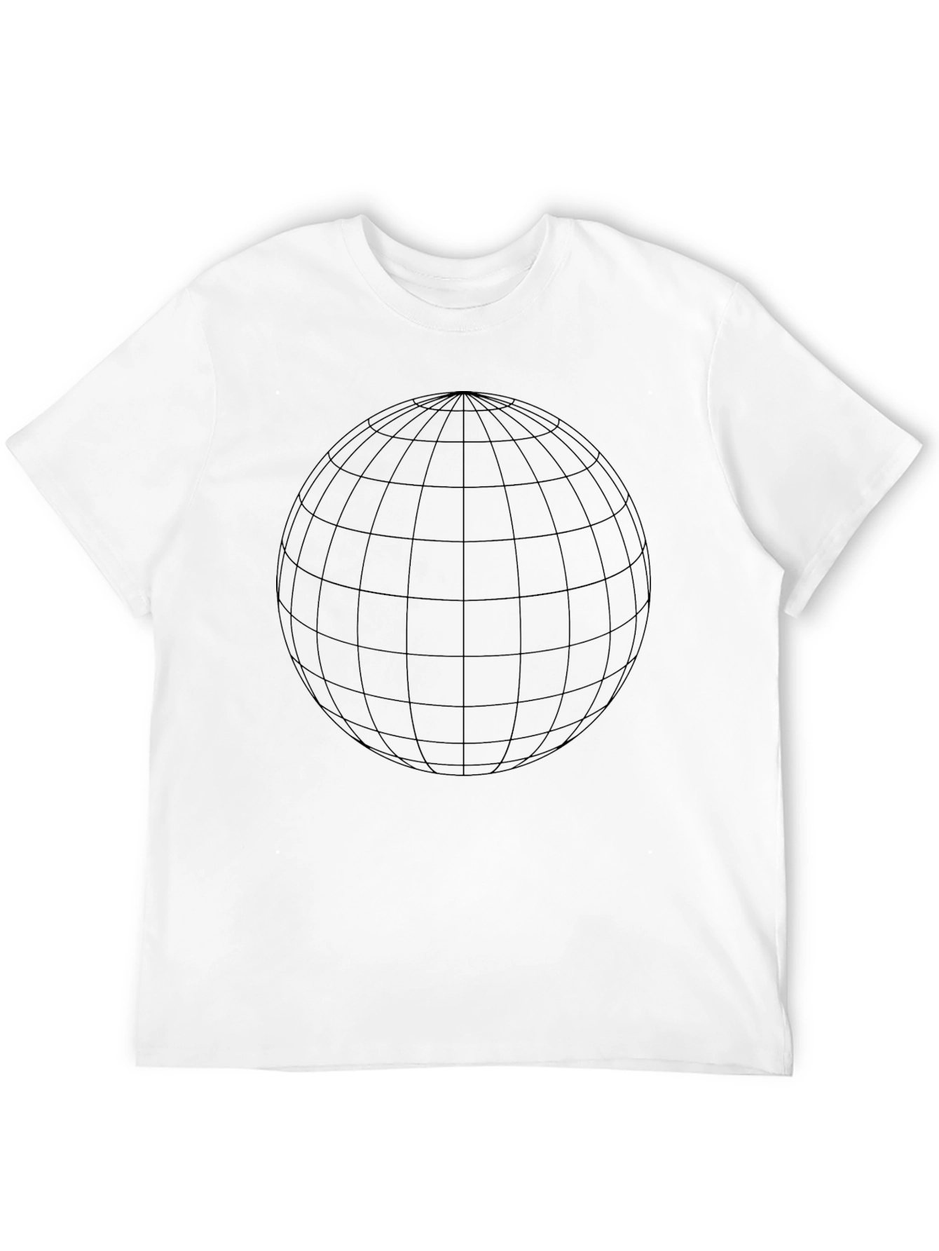 Geometric Globe Graphic Tee - Modern Black T-Shirt