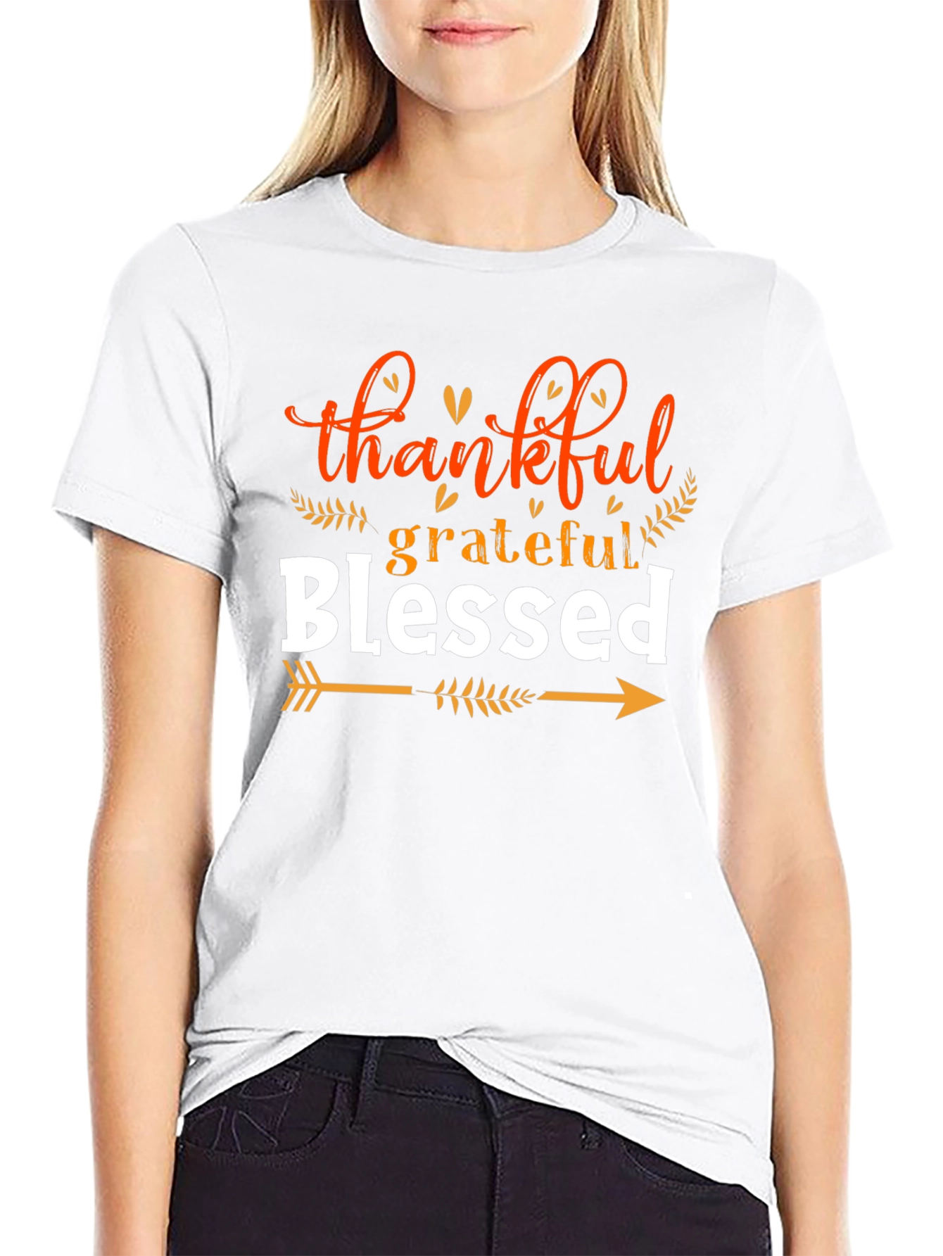 Thankful Grateful Blessed T-Shirt - Fall Thanksgiving Tee