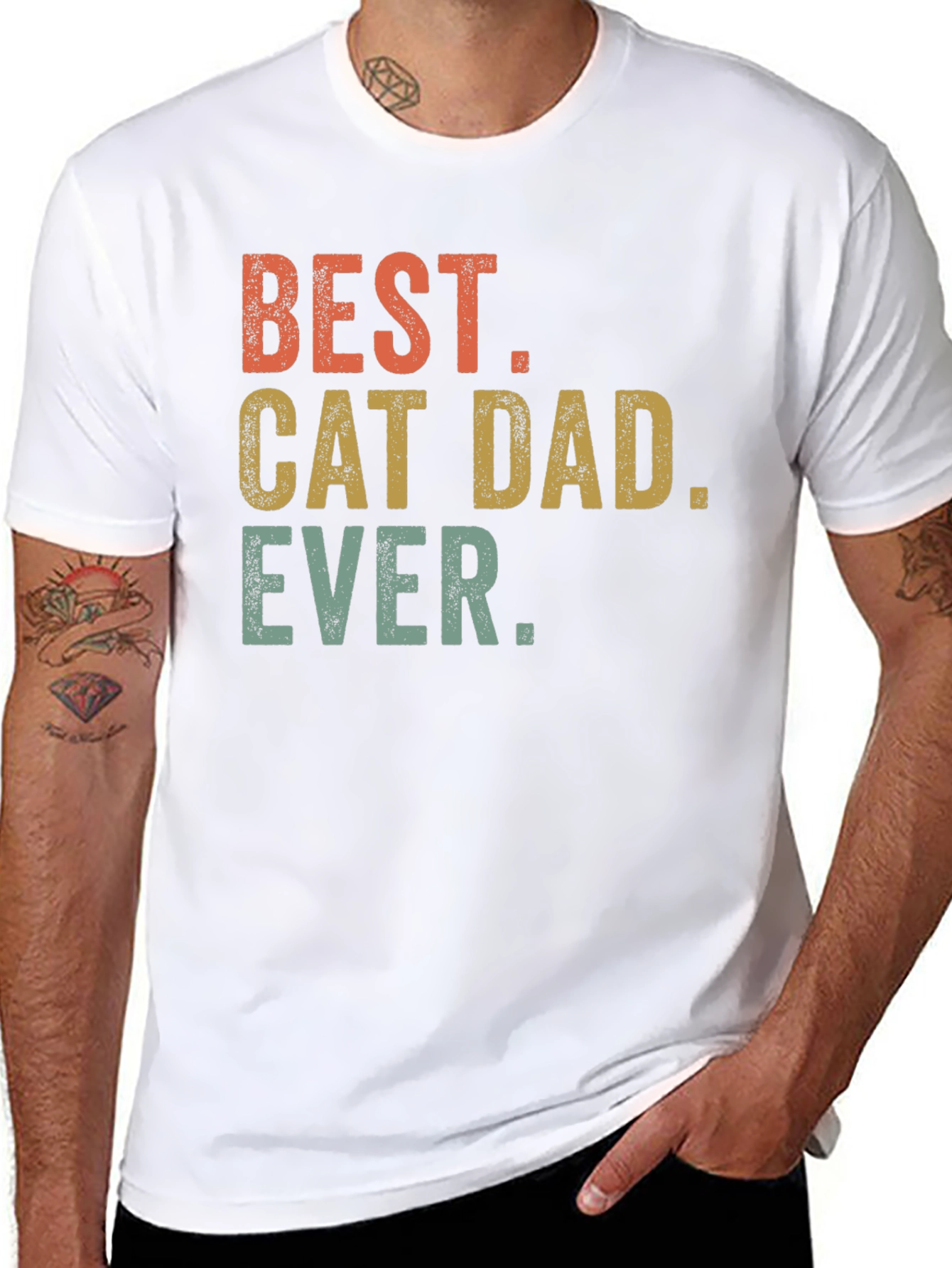 Best Cat Dad Ever T-Shirt - Black Graphic Tee