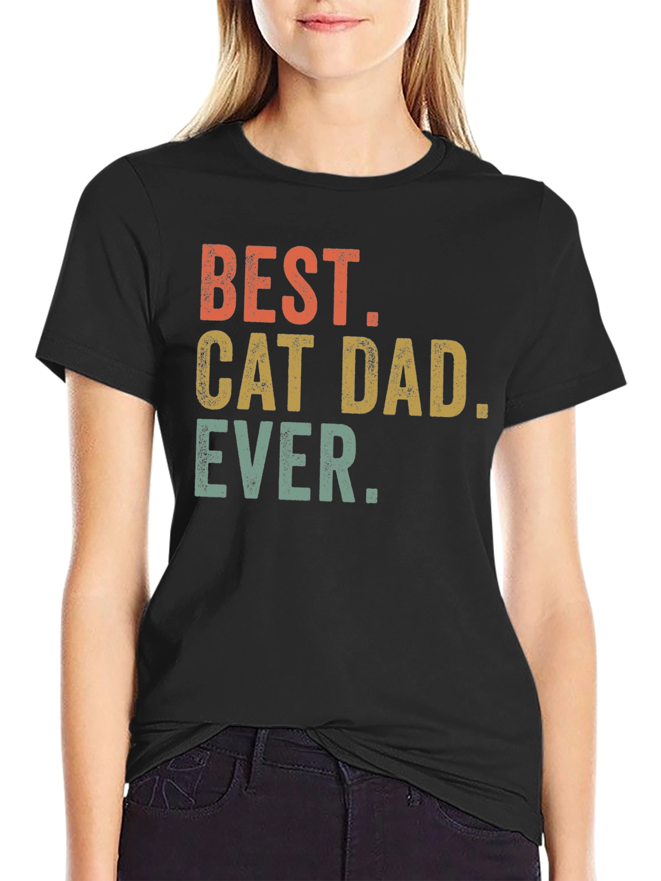 Best Cat Dad Ever T-Shirt - Black Graphic Tee