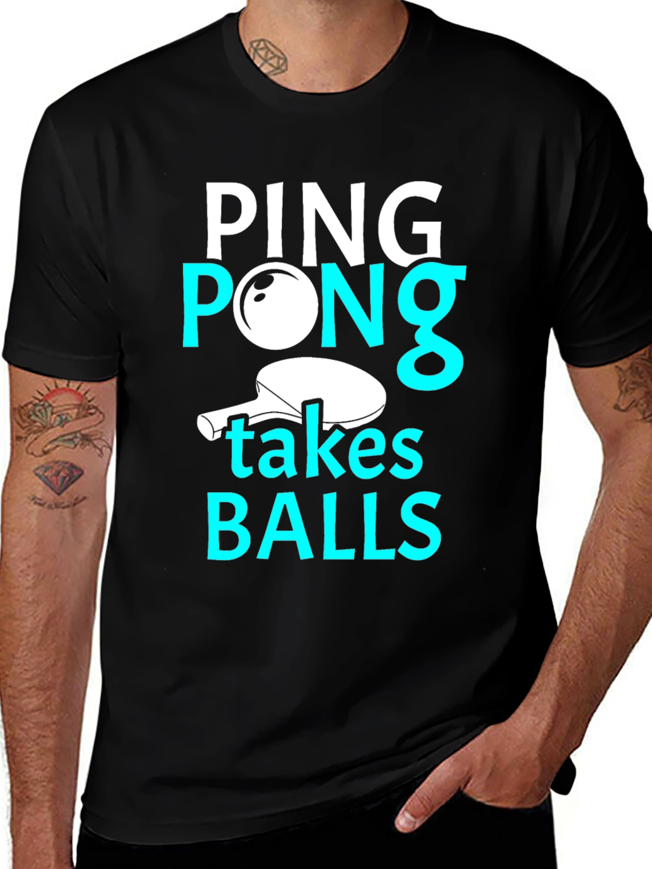 Funny Ping Pong Takes Balls Graphic T-Shirt