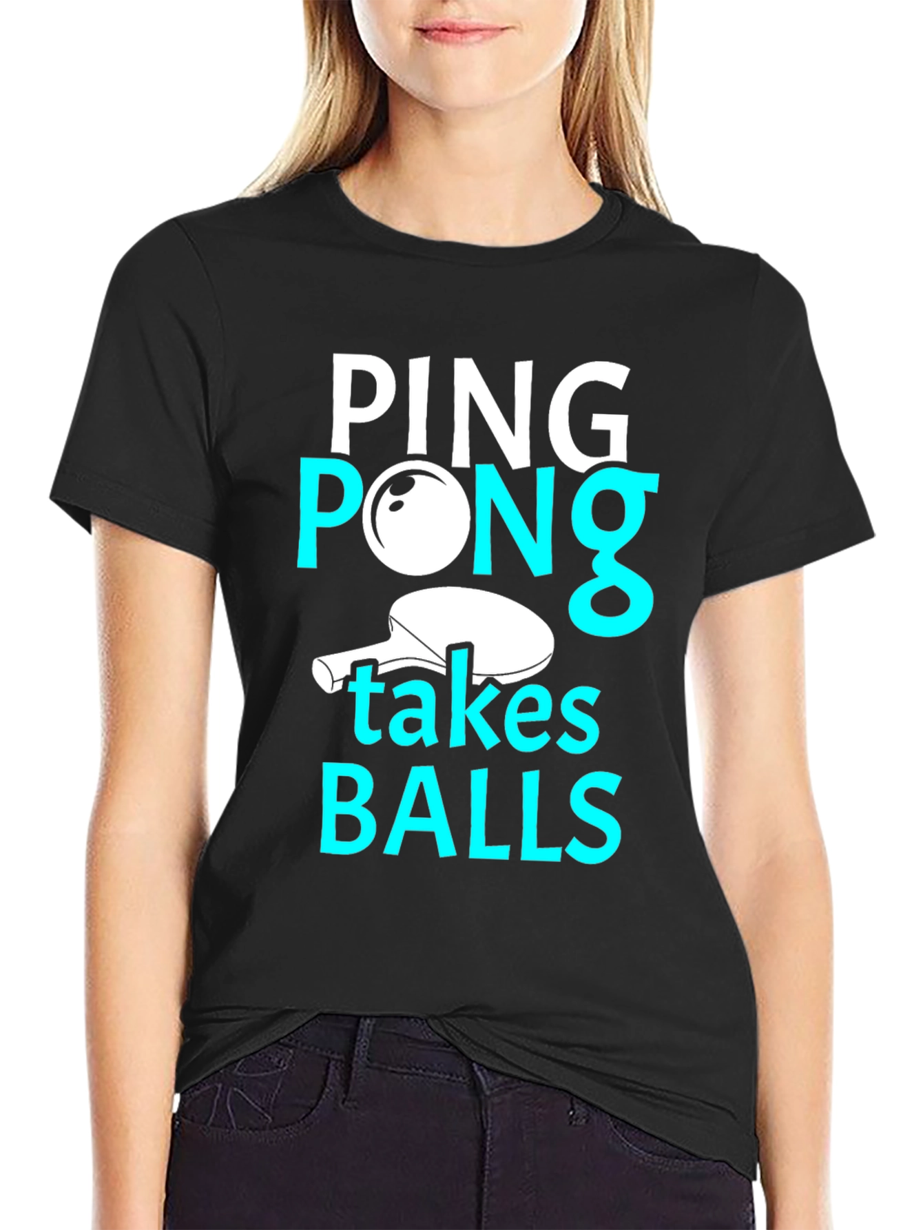 Funny Ping Pong Takes Balls Graphic T-Shirt