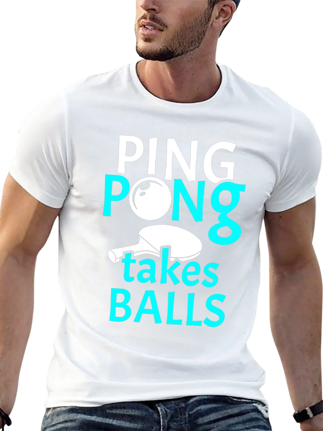 Funny Ping Pong Takes Balls Graphic T-Shirt