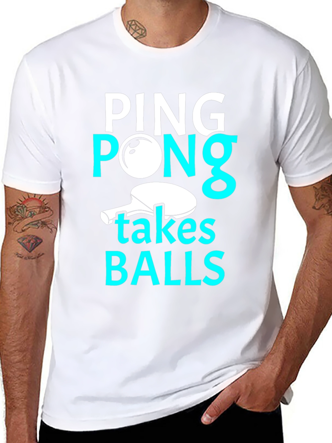 Funny Ping Pong Takes Balls Graphic T-Shirt