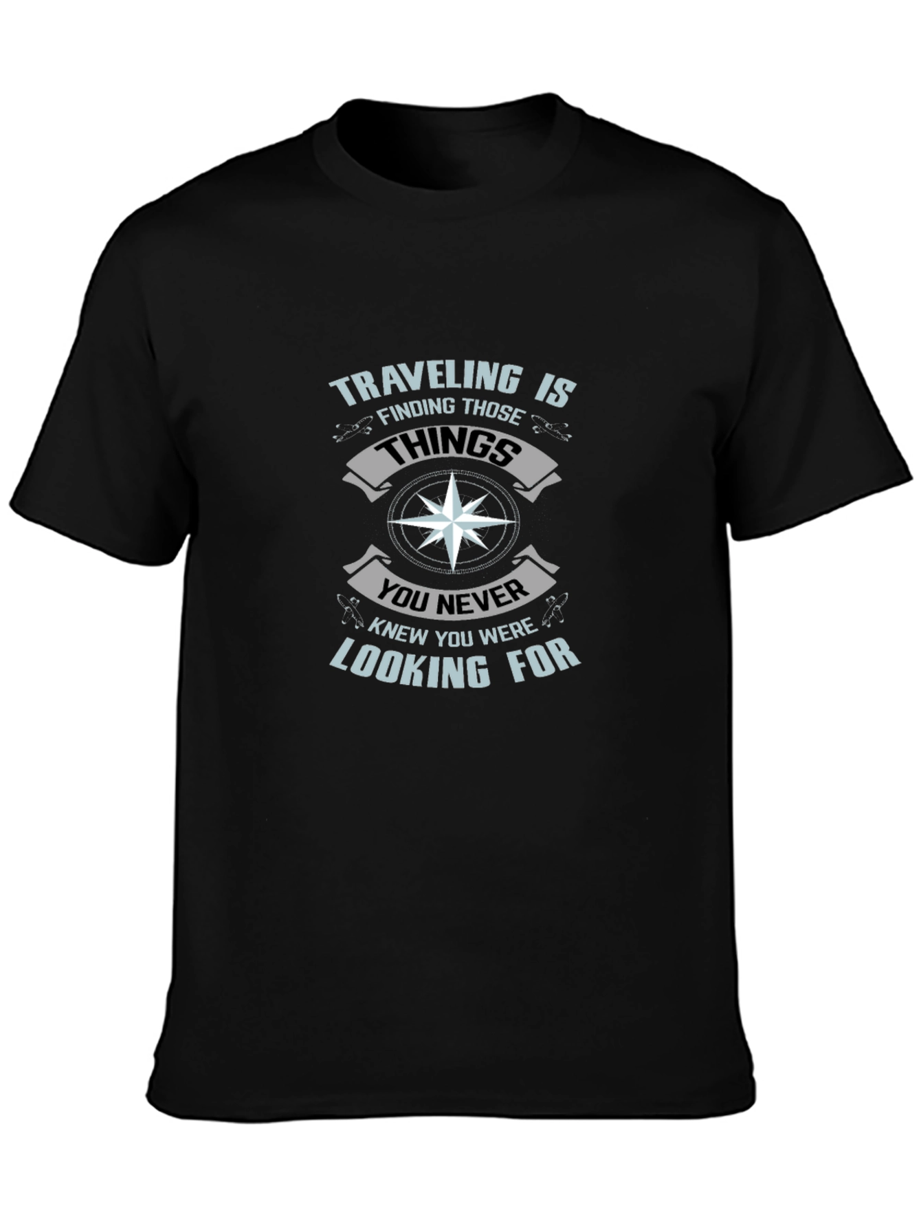 Travel Adventure Black Graphic T-Shirt