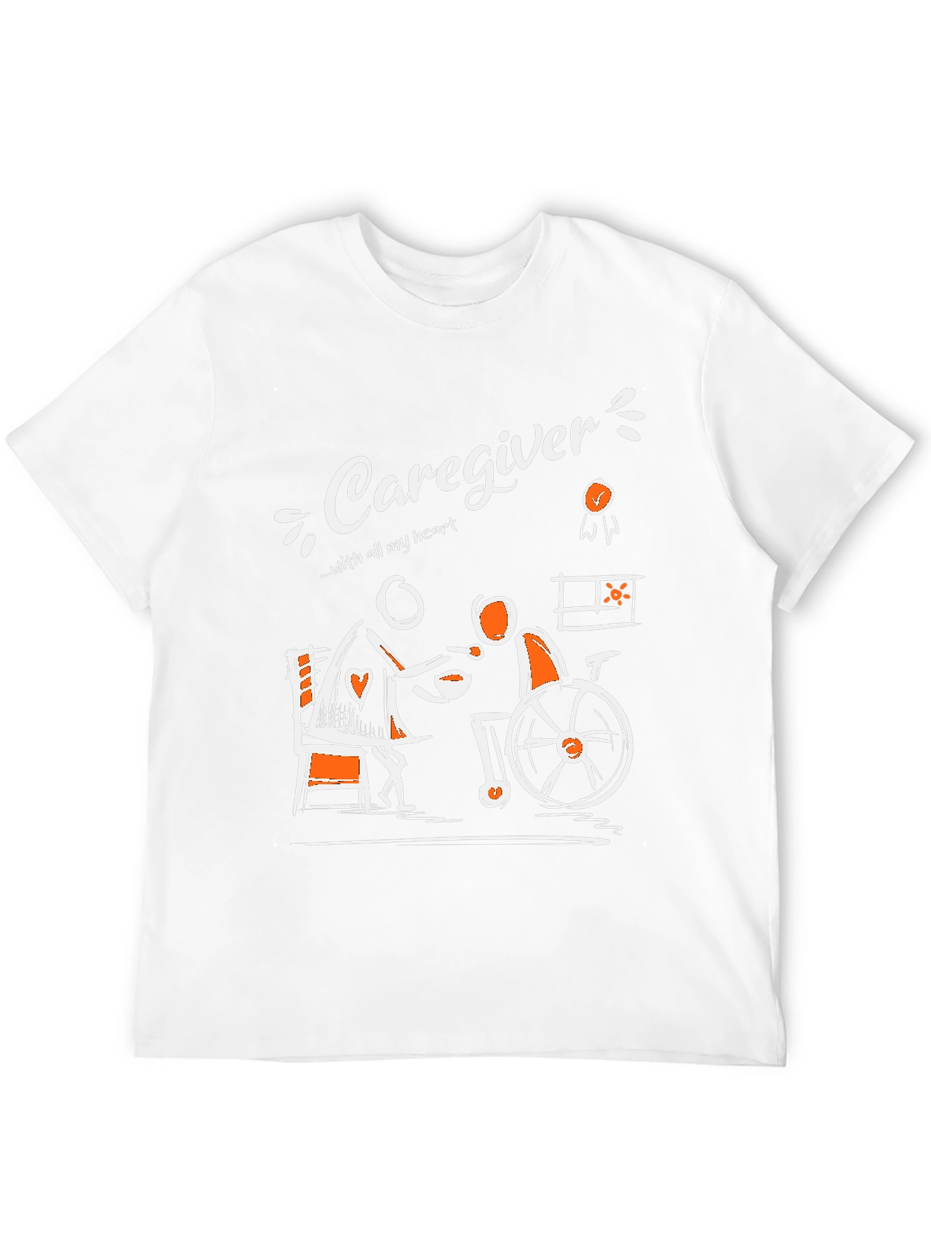 Caregiver T-Shirt - With All My Heart Graphic Tee