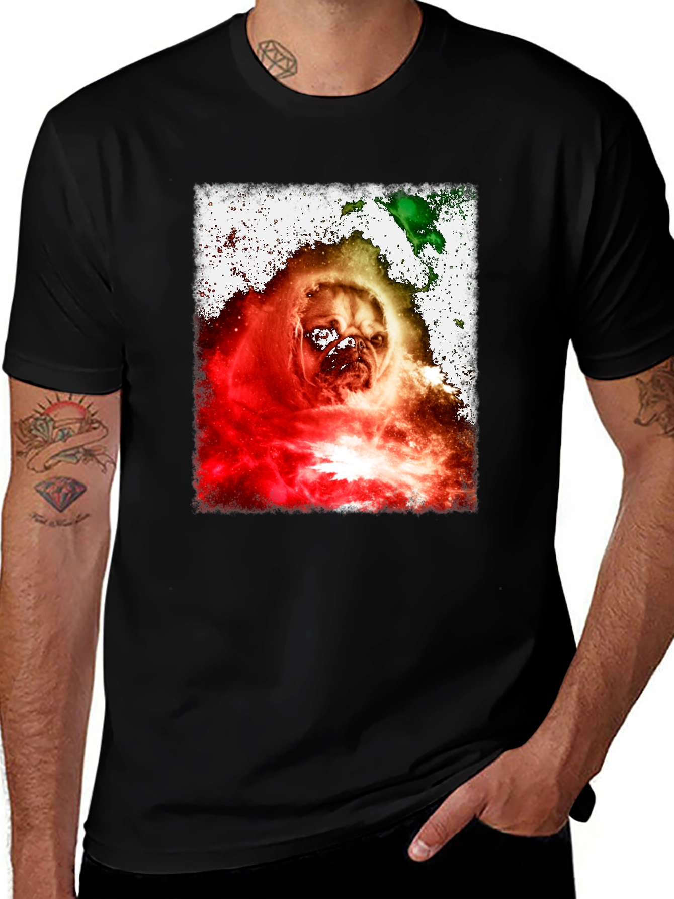 Galaxy Pug T-Shirt – Colorful Dog Lover Graphic Tee