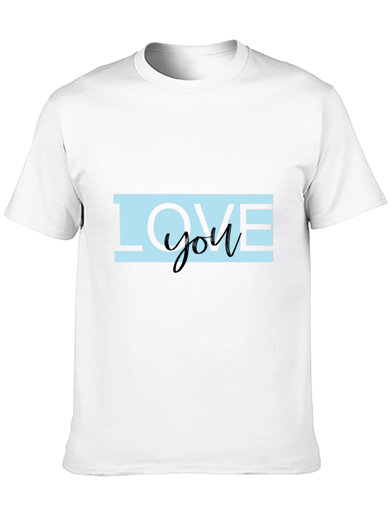Love You Graphic Print Black T-Shirt